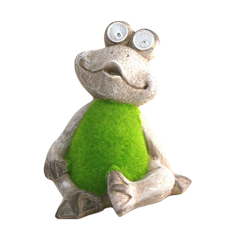 New Designed Garden Decorative Lights Pottery Frog Shaped Decorative Garden Light Solar Light Garden Decoration
