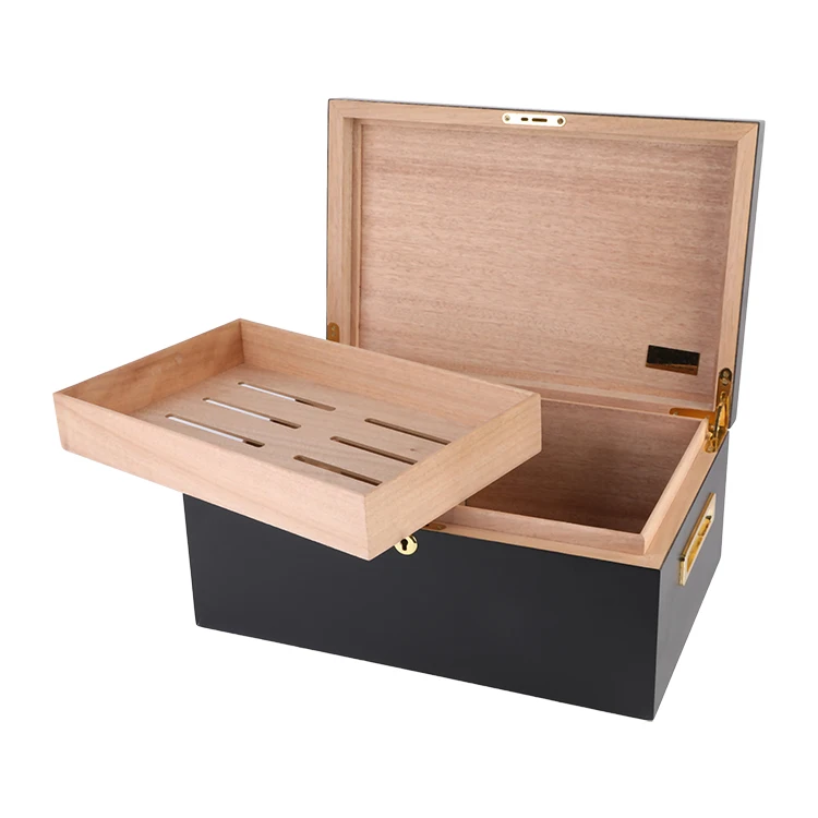 Wholesale Customized In Bulk  with drawer box packaging Real Wood With Drawer Box Packaging High Quality Cuban Cigar Humidor