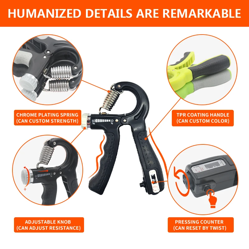 Fitness Grip Strength Train adjustable Hand Grip Strengthen Exercise Forearm Wrist Grip set