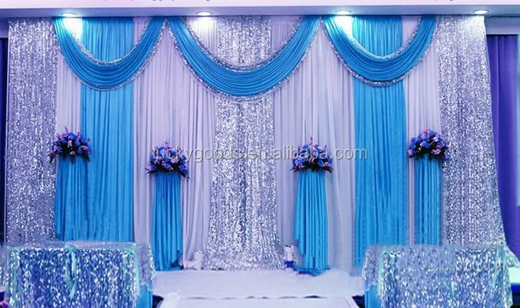 LZB027 Latest Design Hot Pink and White Pipe and Drape Wedding Backdrop for Sale