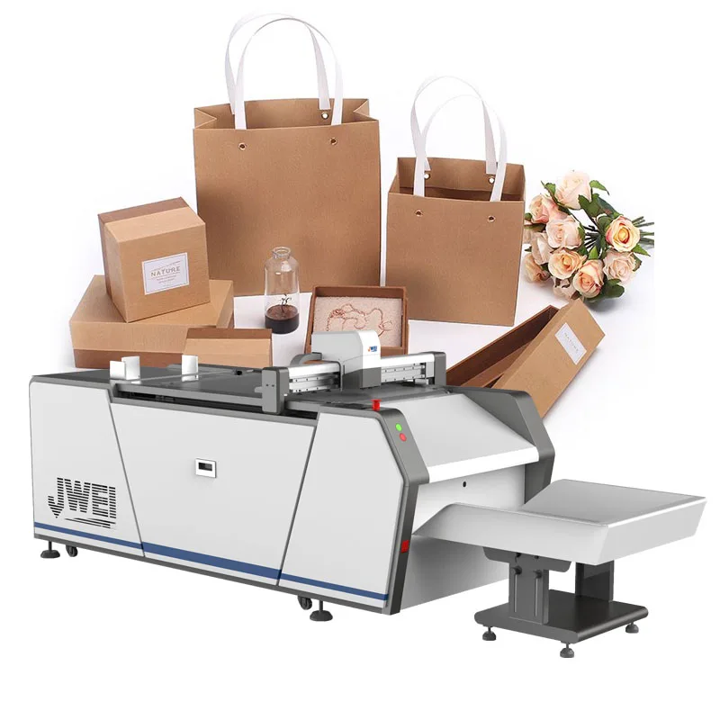 The sample book of JWEI corrugated box making machine carton box platform flat bed die cutting machine