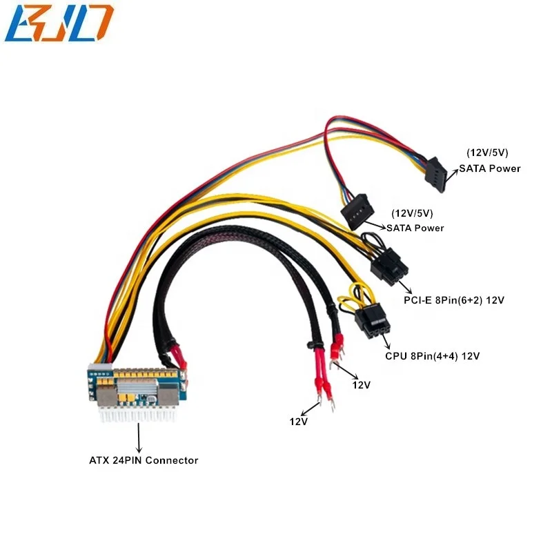 Новый 450 Вт Выход 24Pin ввода DC 12V мини ITX Пико блок питания ATX блок питания