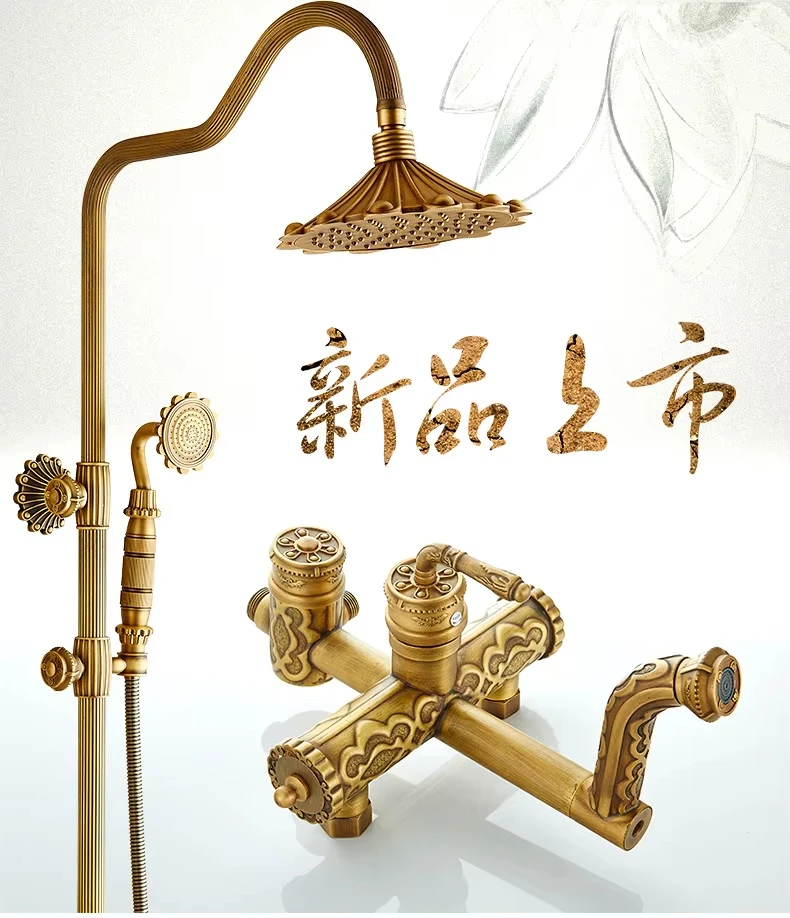 High Quality Faucets Rain Tap Set Luxury Solid Copper Hand Washroom Toilet Bath Bathroom Shower Sets With Head Shower