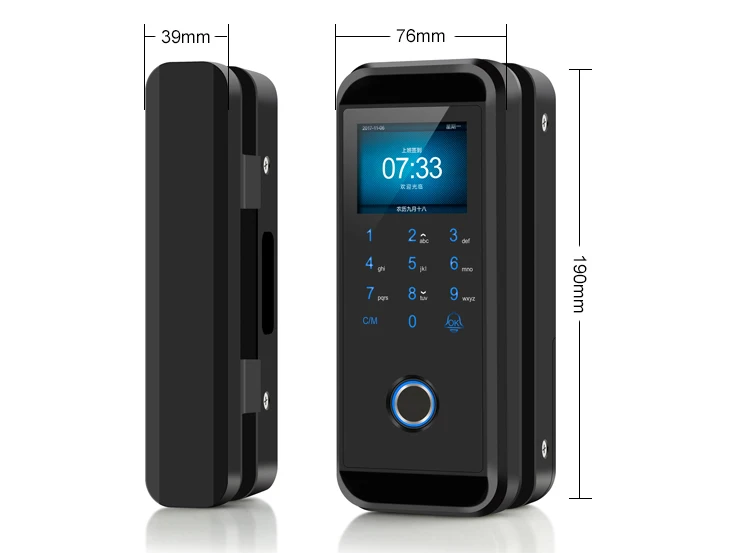 Anchor Frameless Glass Door Biometric Fingerprint Rfid Card Password Home Office Remote Control Electronic Lock