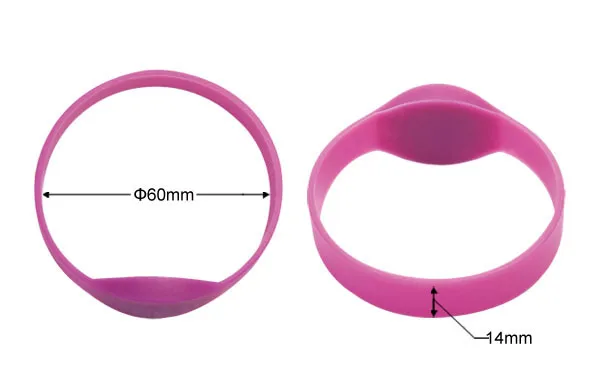 Programmable Waterproof Chip NFC RFID 125khz 13.56mhz UHF Silicone Wristband