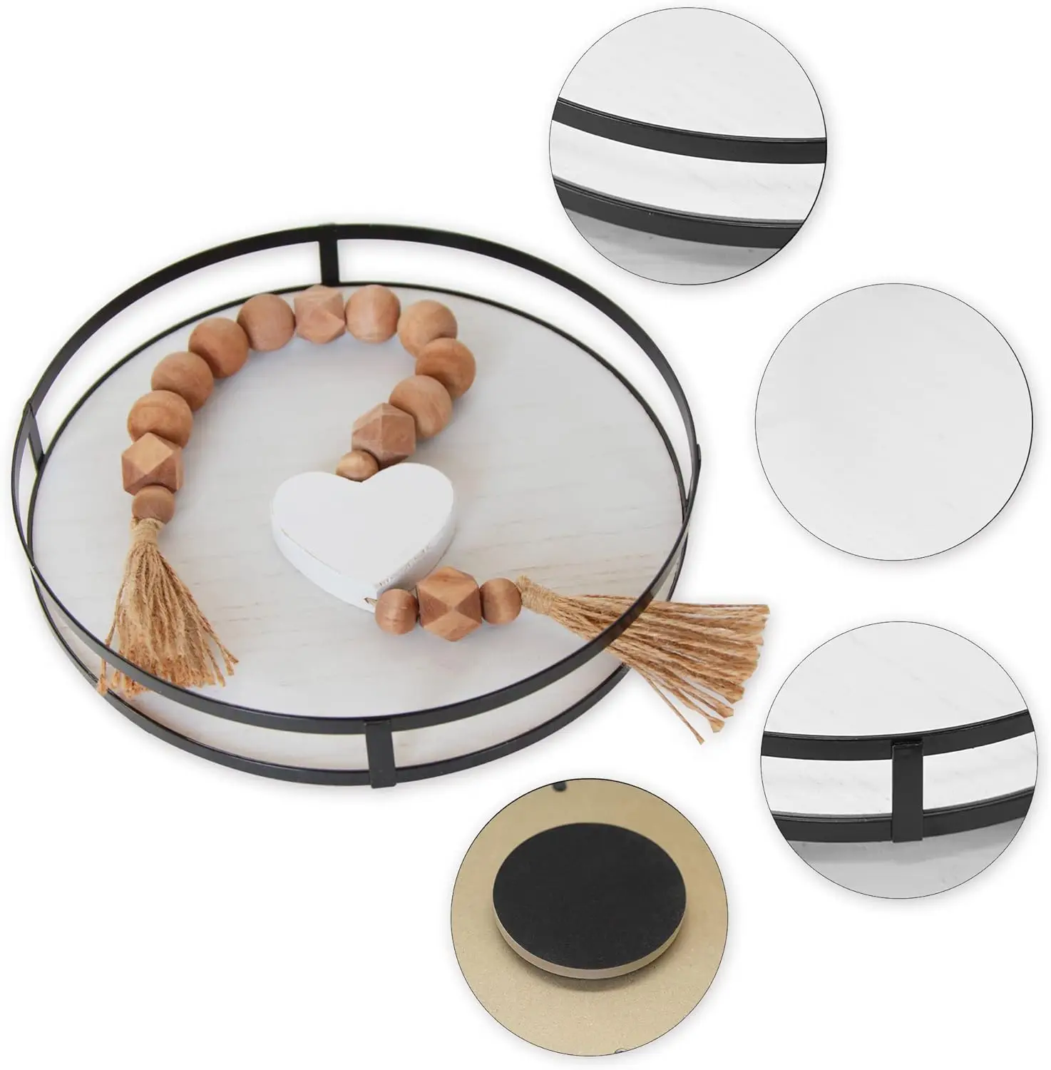 12 Inch Wooden Lazy Susan, Turntable 360 Degree Swivel Table Decoration for Round Shape of Countertop Cabinets or Dining Table