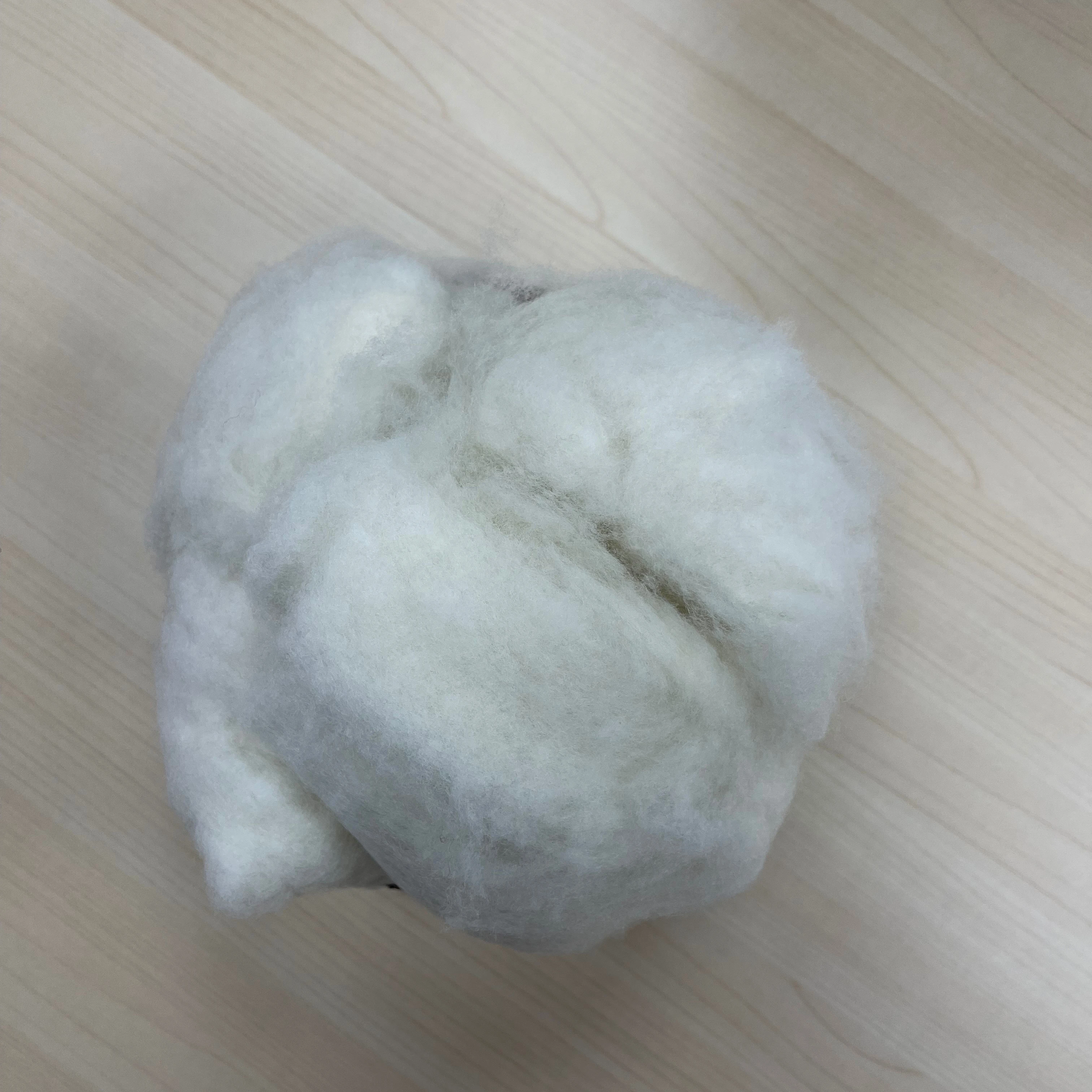 Dehaired and Carded Natural White chinese sheep wool 18.0-21.5mic/30-38mm