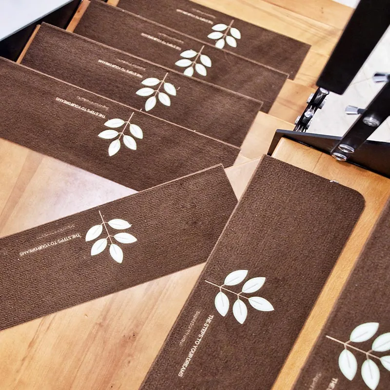 5PCS Luminous Carpet Non Slip Washable Step Rug Carpet Self-adhesive Stairs Carpet Protector Safety Mute Entrance Mat Home Decor