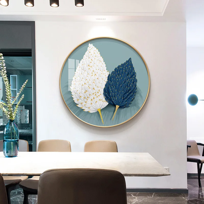 home decor luxury Nordic Canvas Painting Crystal Porcelain  round shape  Wall Painting and canvas wall art painting