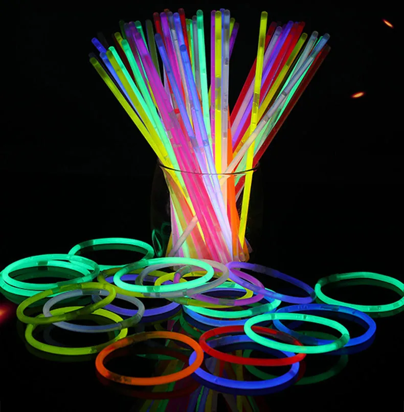 Amazon hot selling  colorful luminous stick glow stick with connector glowing bracelet