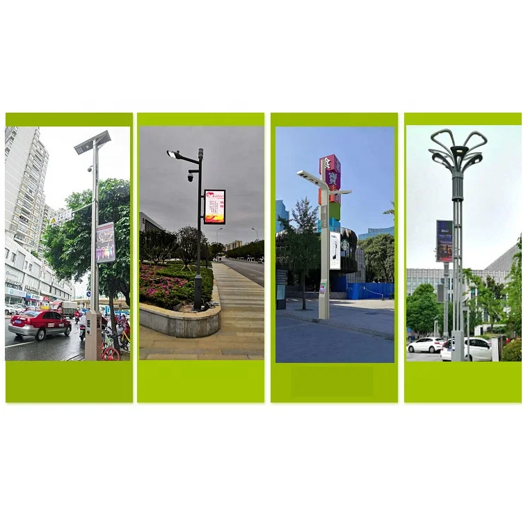 lighting smart display led screen street poles p6 outdoor pole poster led advertising screen