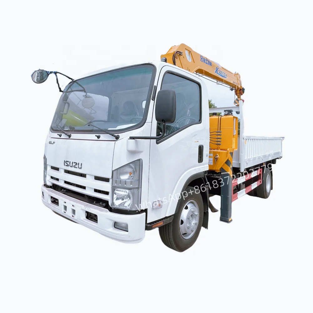 China factory direct sale good price ISUZU ELF forward 6wheel xcmg 5t boom truck with basket for sale