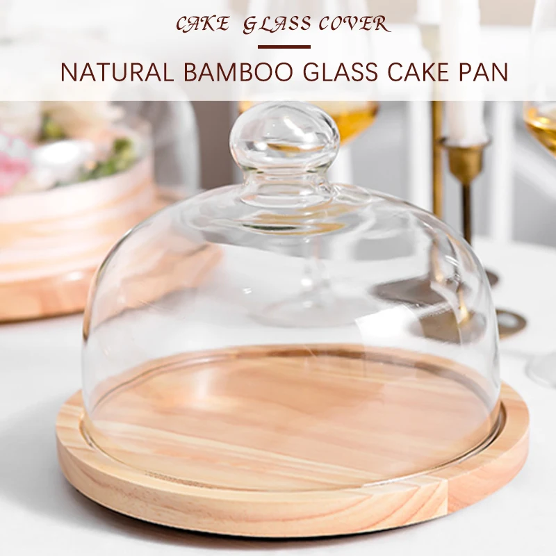 Amazon Hot Sale High Quality Custom Size Home Decor Glass Dome  Glass Cake Stand