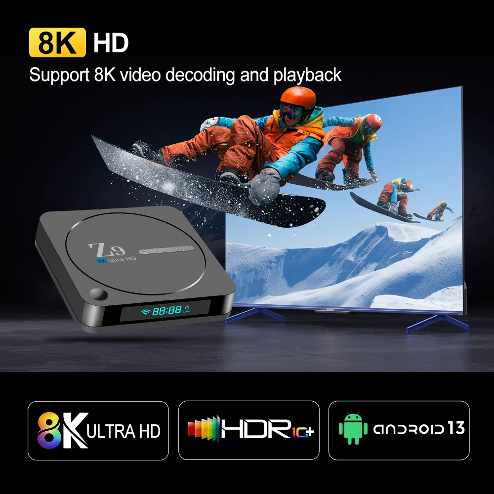 Android Tv Box 13.0 Smart TVBox RK3528 2.4G/5Ghz Wifi HDR 8K  Media Player Set Top Box tv box