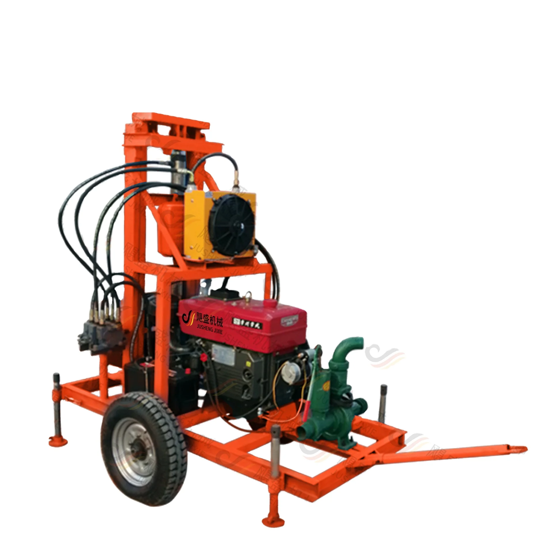 Factory direct sales model beautiful and easy to transport wheel hydraulic water well drilling rig JSL-150