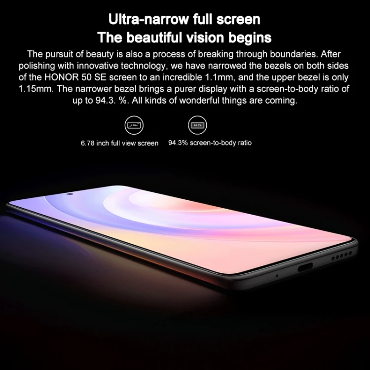 New Arrial Original HONOR 50 SE 5G Mobile Phone 6.78 Inch 8G+128G MT6877 Dimensity 900 108MP Camera 66W SuperCharge Smartphone