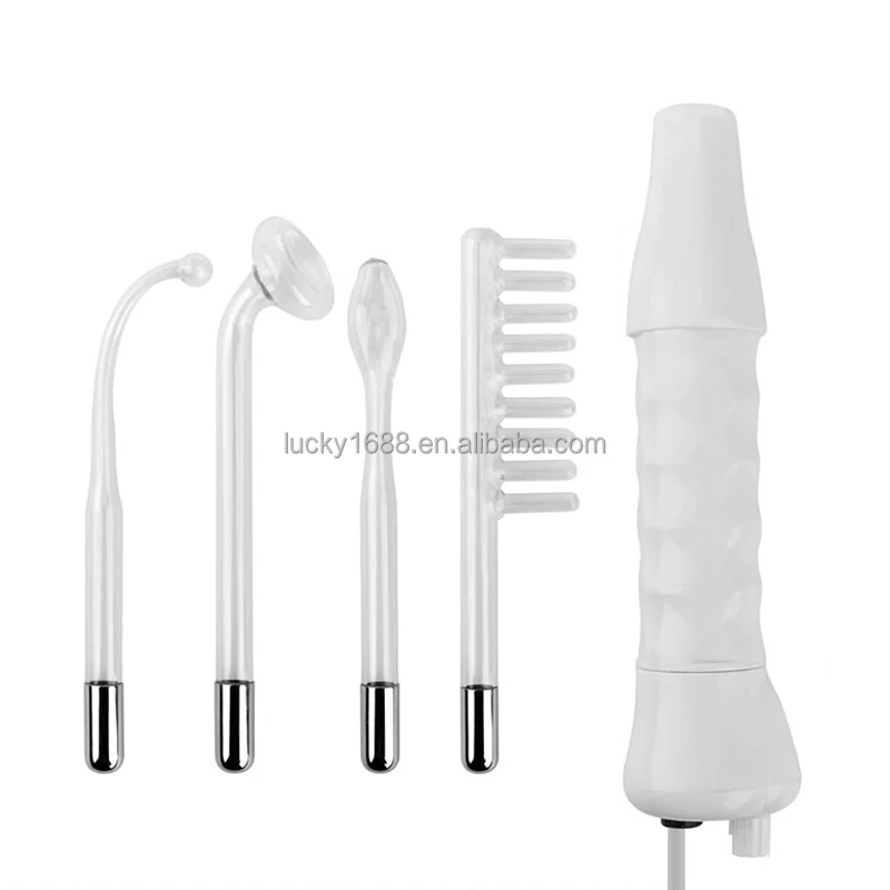 2021 Home use portable high frequency facial wand beauty equipment with orange color light glass tube Electrode