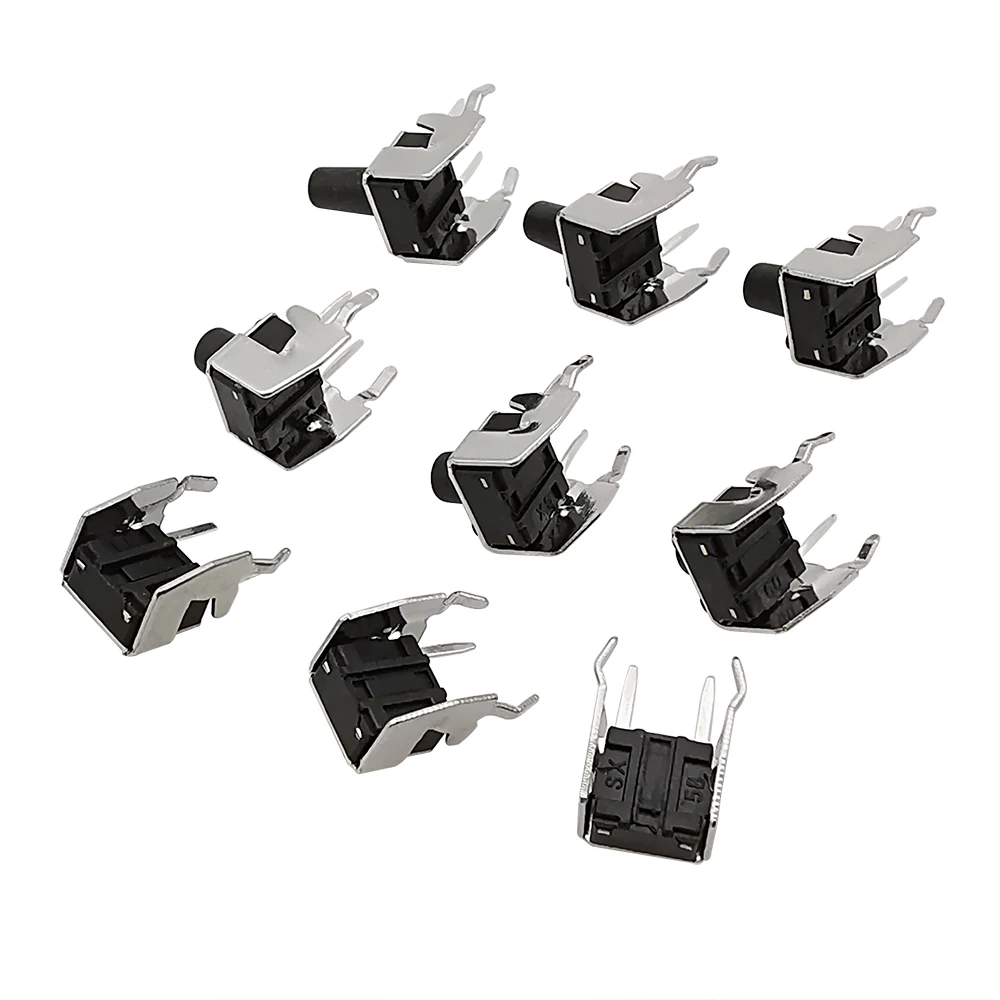 6x6 PCB Momentary Tactile Tact Push Button 4-Pin Self-reset Switch Right Angle With stent 6*6*4.3/4.5/5/6/7/7.5/8/9/10mm