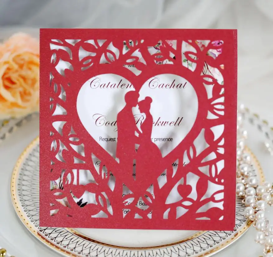 Luxurious Greeting Card Heart Pattern Greeting Card Printing
