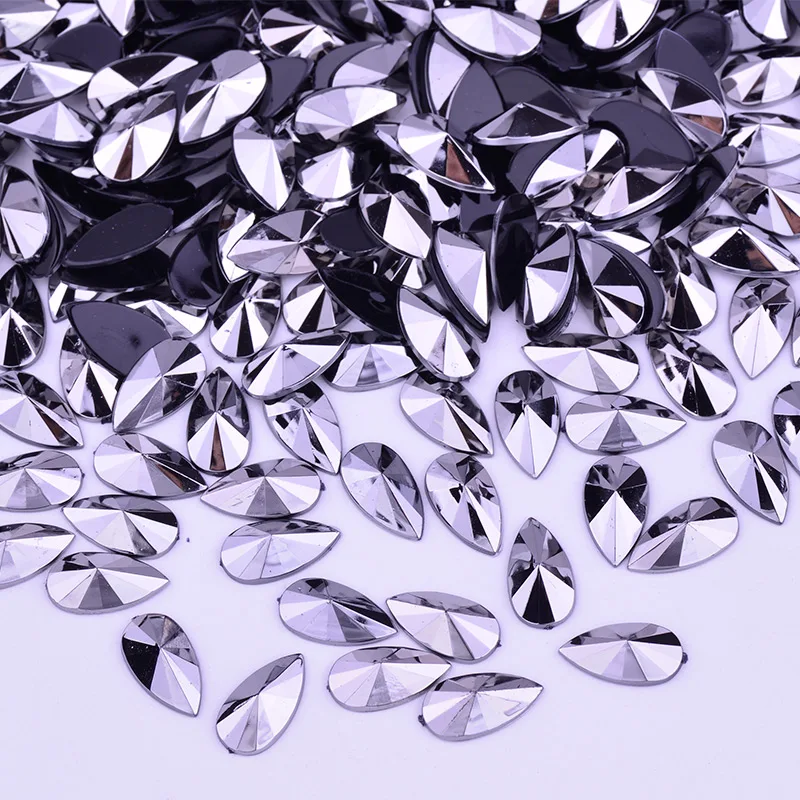 8*13mm 9*18mm Red AB Teardrop Crystal Stones Flatback Acrylic Strass Applique Non Sewing Rhinestones for Handmade Crafts