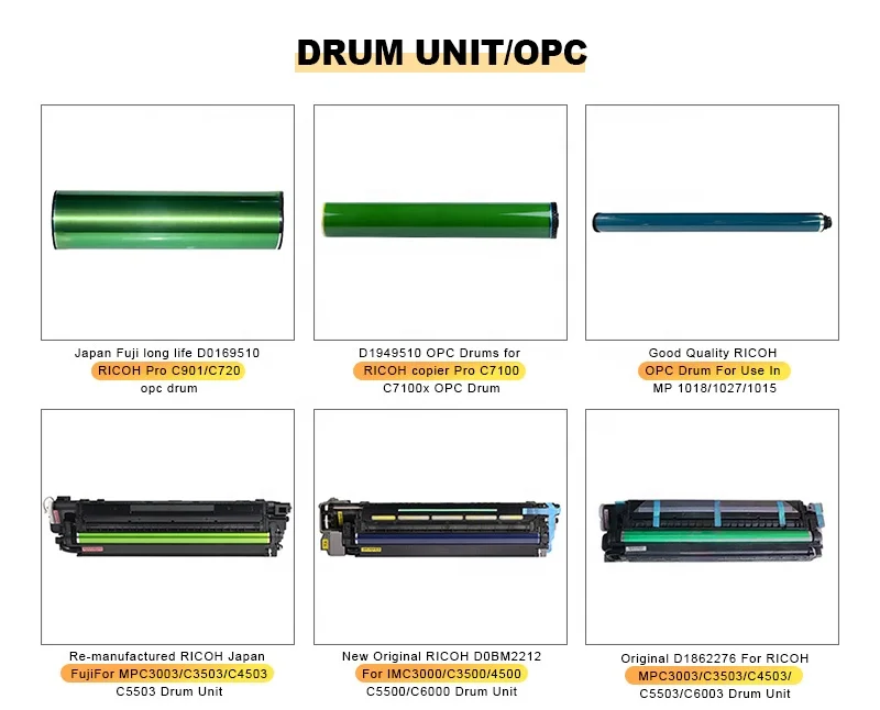 Photocopy machine compatible parts Aficio 2075 1060 1075 opc drum for Ricoh copier