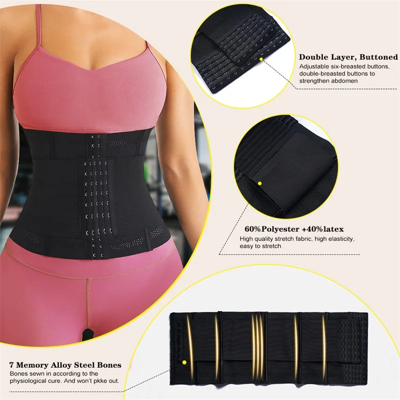 Custom Plus Size Body Latex Bandage Wrap Slim Double Belt Tummy Control Shapewear Waist Trainer Shaper for Women