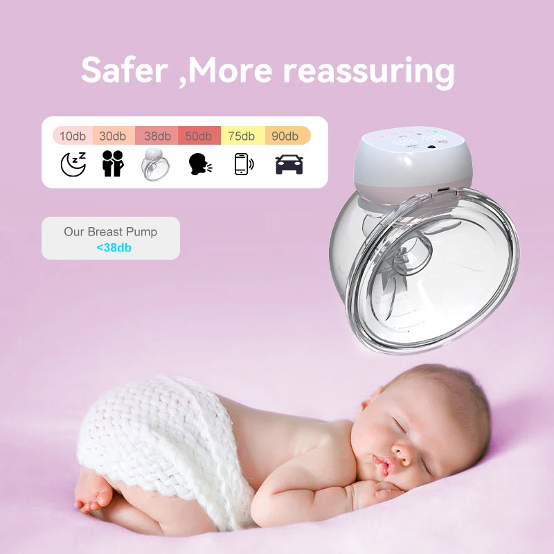 Portable Wearable breast pump painless comfortable Electric Breast Pump remote control for Intelligent synchronized pumping