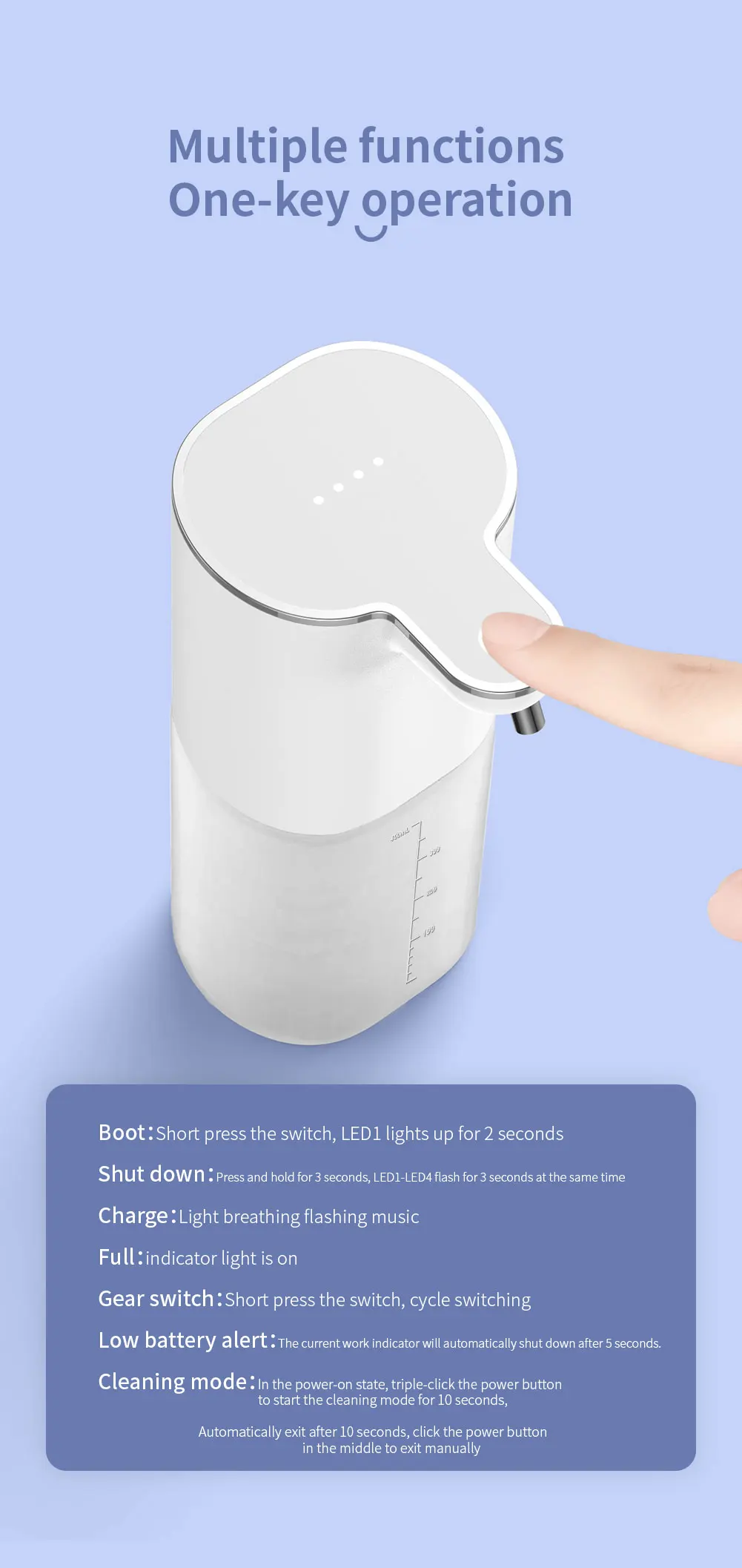 Guangdong Electric Auto Touchless Plastic Wall Mounted Sanitizer Dispensers  Liquid Smart Hand Automatic Foaming Soap Dispenser