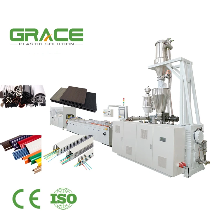 Grace Machinery Pet Strap Band Pe Wpc Decking Door Pvc Profile Extruder Extrusion Machine Line