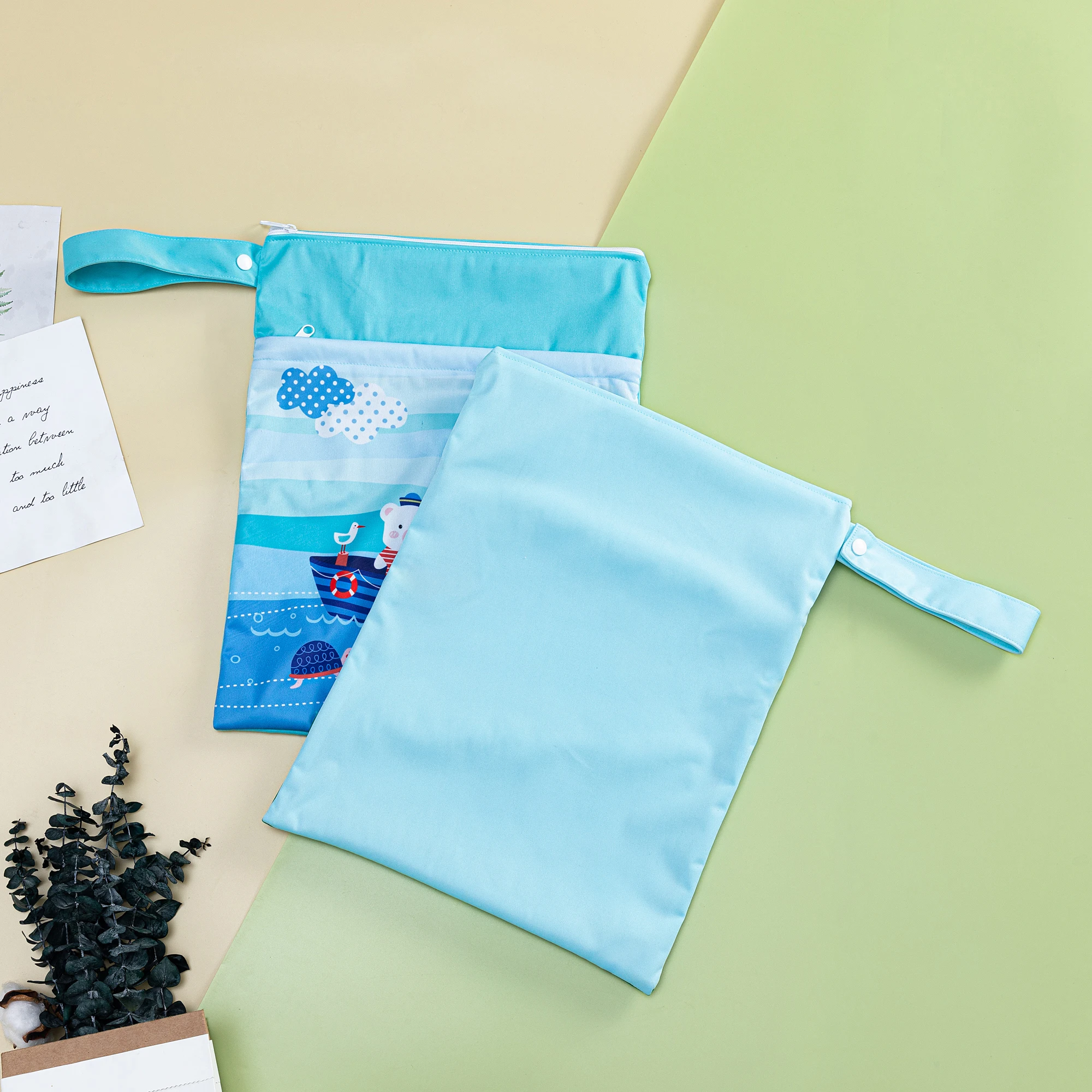 2022 New Design Zipper Wet bag Baby Diaper Bag for outdoor packing to put diapers