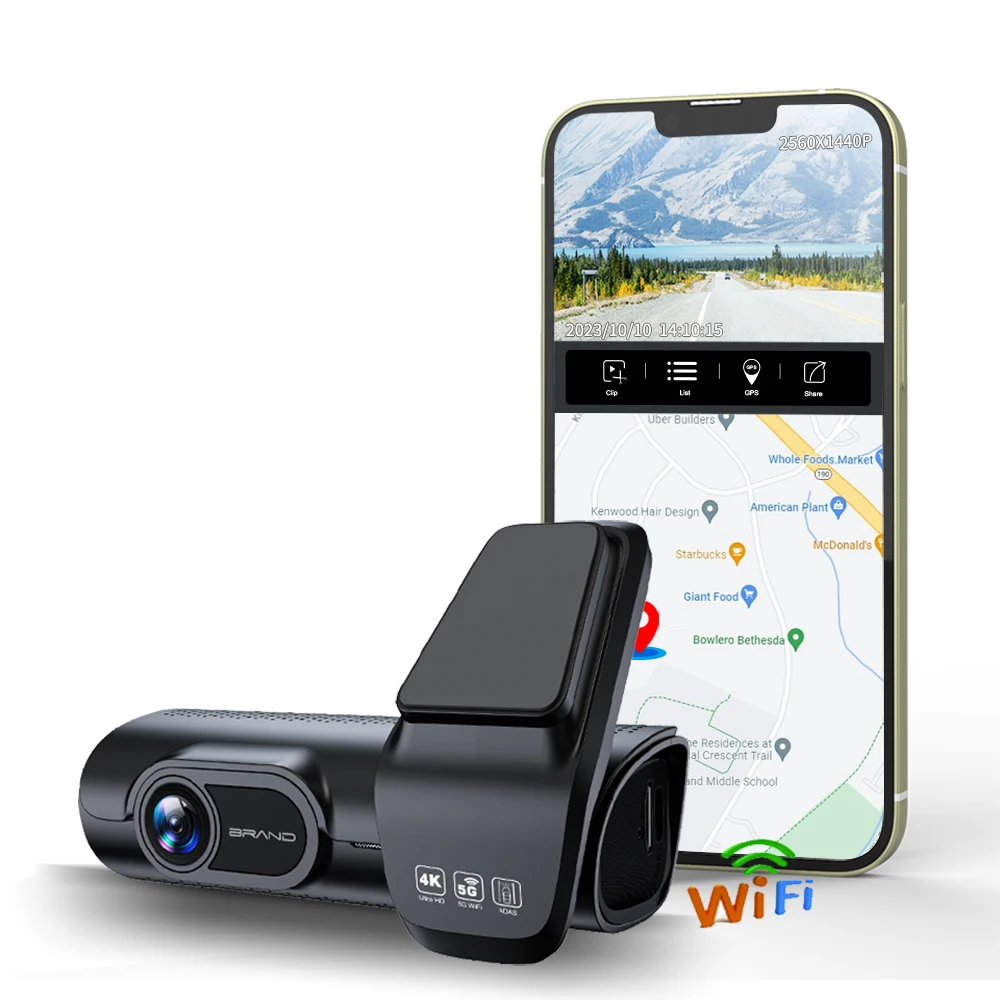 Автомобильный видеорегистратор 4K 5 г Wi-Fi GPS G-сенсор с управлением приложением ночное видение 24 часа парковочный монитор поддержка 512 ГБ TF-карты