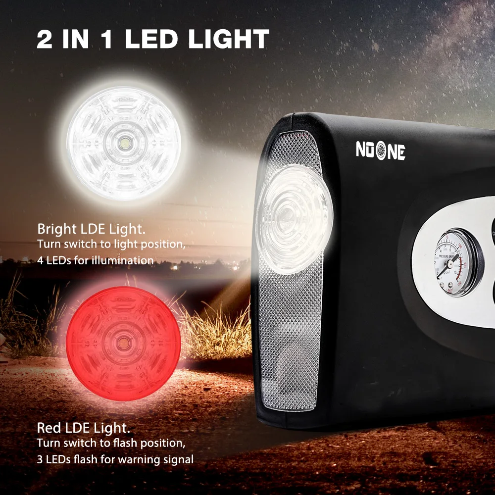 
High Performance 12V Car Fast Inflating Air Pump Portable Travel Mini Electric Bike Tire Inflators 