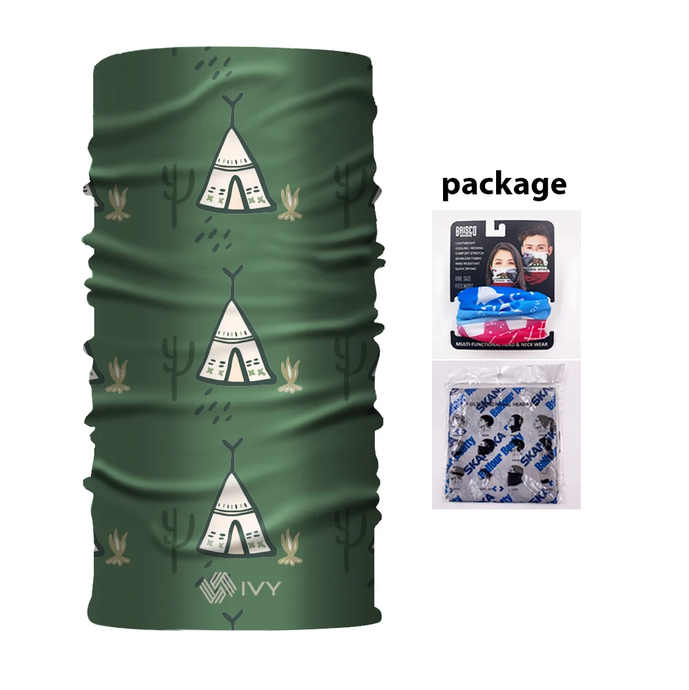 Custom silk Logo printing Neck Gaiter Face Mask Cover Tube Scarf Snood Kerchief Custom covering head Warmer headwear bandana