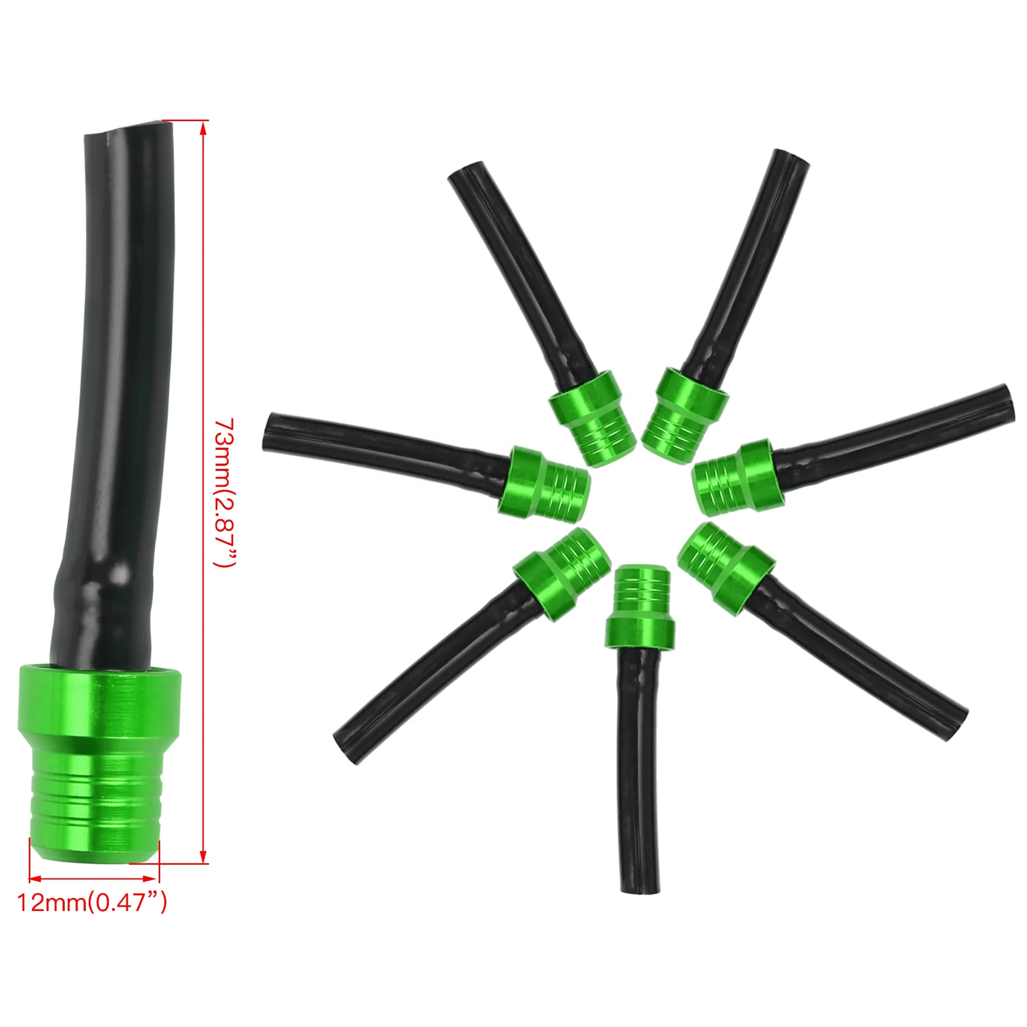 HIAORS 7pcs Green CNC Fuel Gas Tank Breathing Hose Fit 50cc 110cc 150cc SSR125 110 CRF TTR XR XC Lifan Taotao ATV Motorcycle