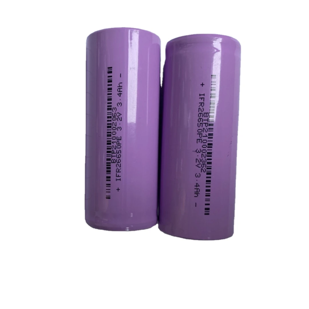 Wholesale 3400Mah 3.2V Capacity Small Cylindrical Lithium Ion Rechargeable 26650 Lifepo4 Battery Cell
