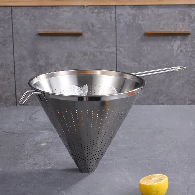 Stainless steel kitchen conical funnel filter juice soy milk filter liquid conical drain colander