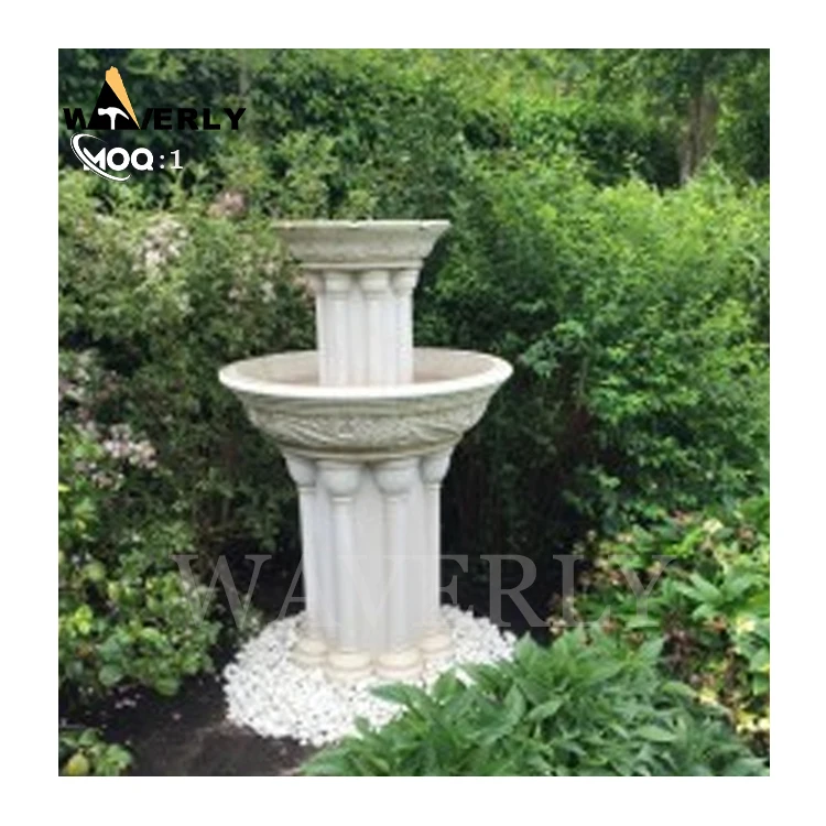 European Style Modern Interior Natural Stone Wall Fountain Hand Carved Outdoor Garden Decoration Marble Fountain