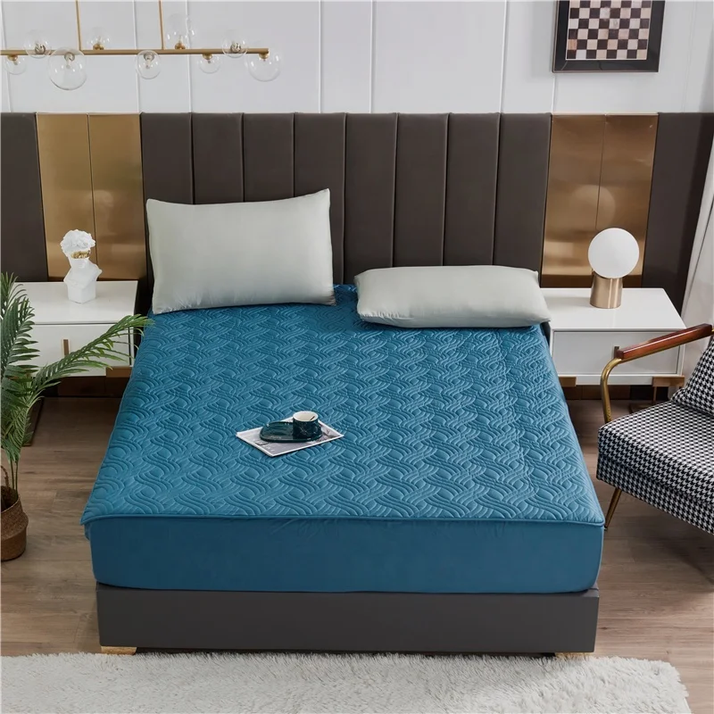 Factory wholesales  high quality bamboo terry customized queen size mattress protector