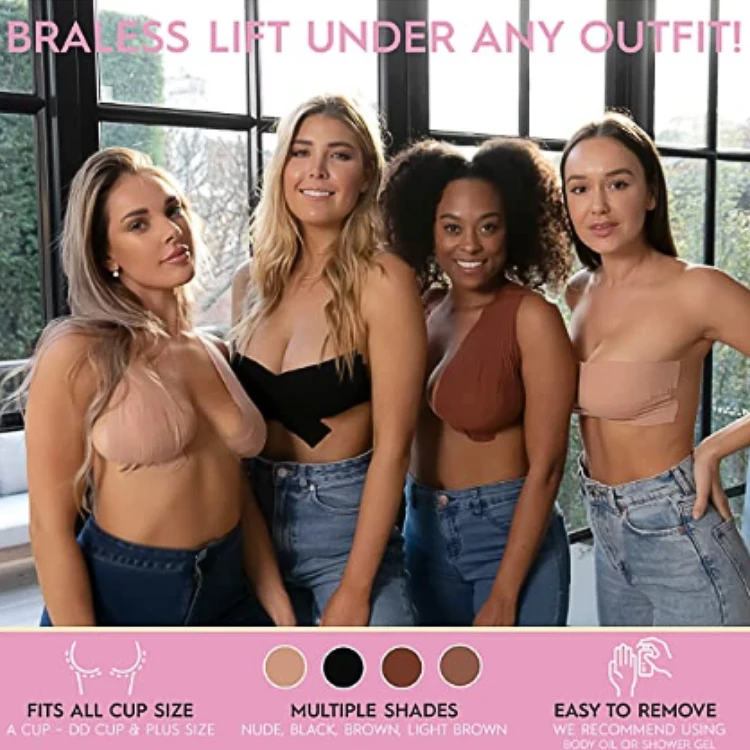 10CM big chest push up backless strapless silicone glue breast lifter boob tape