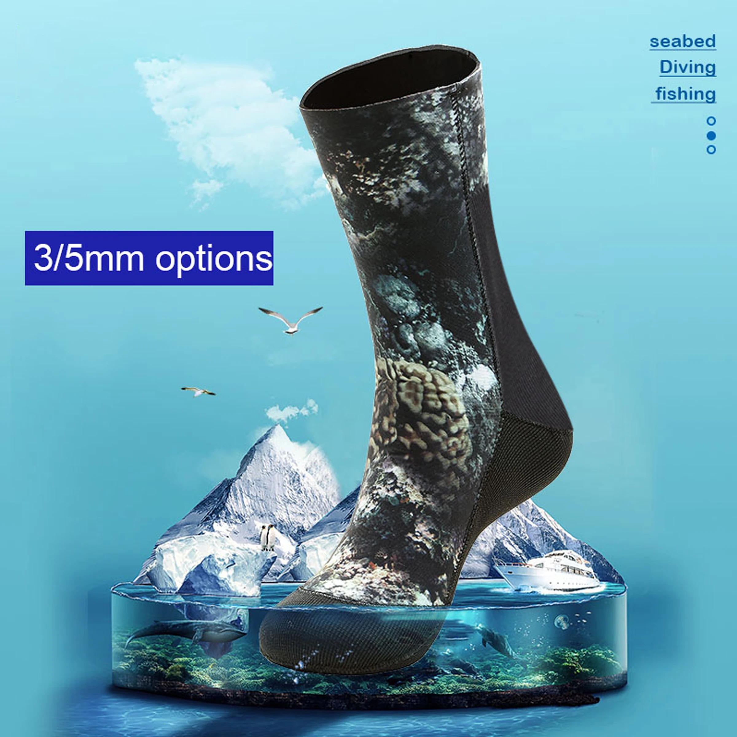 Snorkeling socks waterproof long tube non slip wear-resistant beach socks Outdoor 3.5mm diving socks swimming warm deep Diving