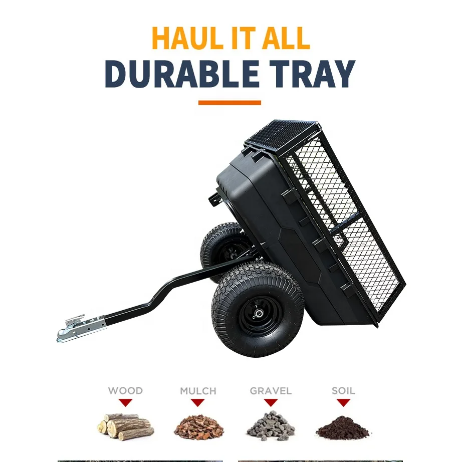 Multifunctional Durable Outdoor Truck Car Tow-Behind Transport Atv Wagon Garden Push Tractor Farm Trailer