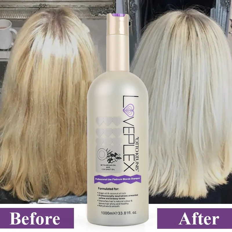 Coconut Oil Professional Salon Treatment Anti- brassy Purple Toner Shampoo For Blonde Hair Keep No Yellow Effect