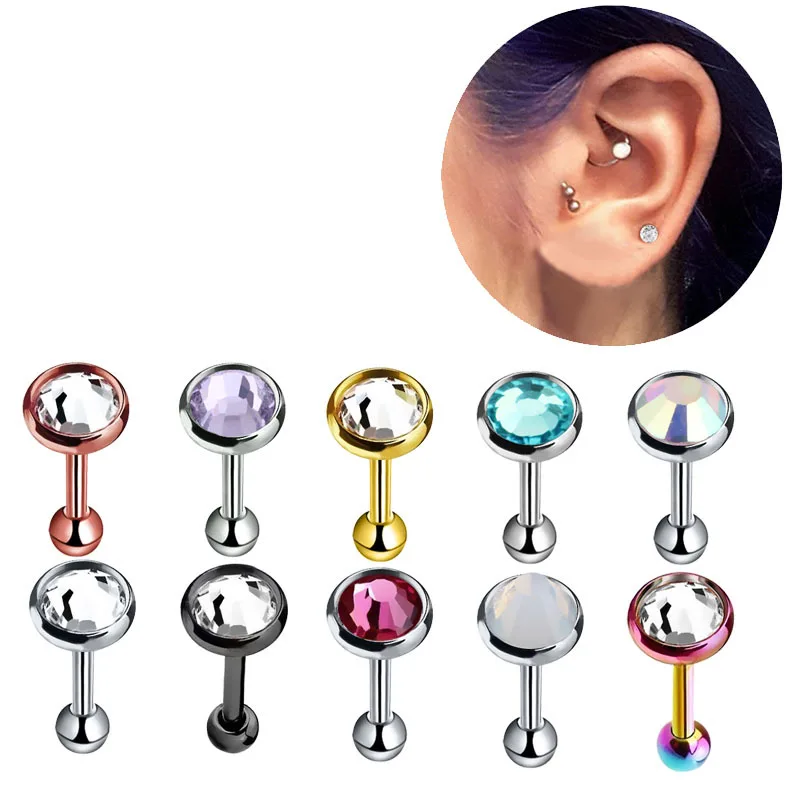 Classic 3pcs/set Stainless Steel Czech Stud Earring Trendy Party Festival Casual Jewelry Gift