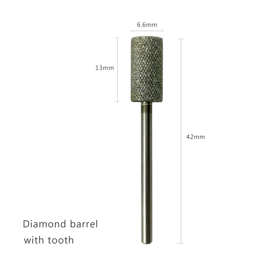 
HYTOOS New Barrel Diamond Nail Drill Bits With Tooth 3/32