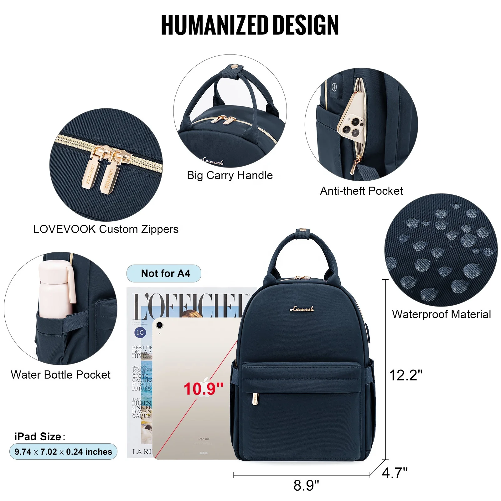 2023 LOVEVOOK Cute Daypack Girls Small Backpack with USB Charging Port Work Travel School women Mini Purse Backpack