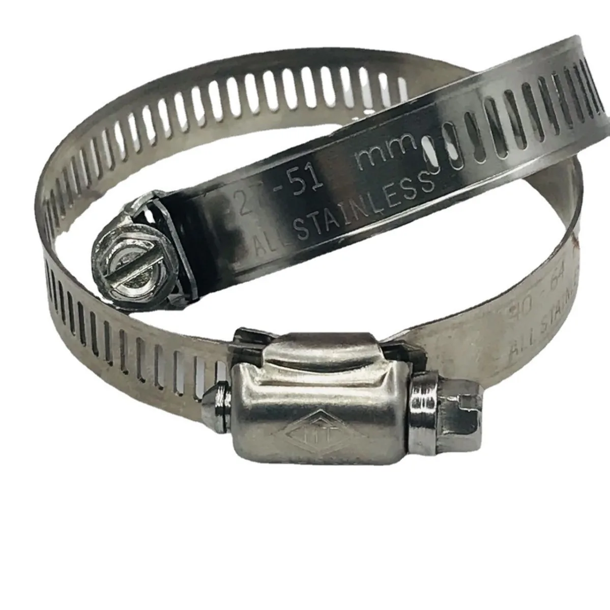 Free sample stainless steel single ear adjustable clamp full tooth and throat hoop/non-standard hoop ring