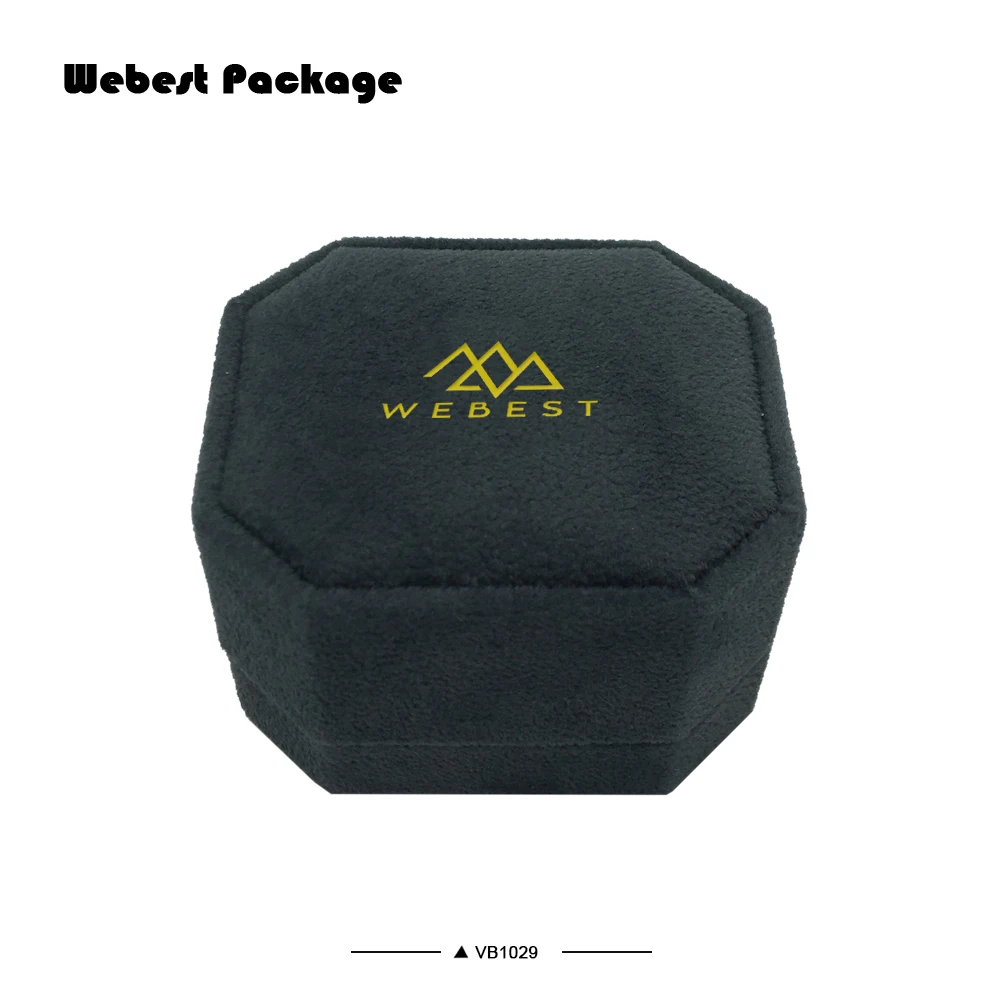 
Webest Package luxury blue jewelry ring box velvet vintage jewelry box fashion with logo 