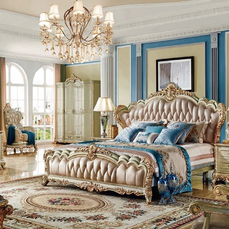 Лидер продаж полный комплект для спальни с кроватью и шкафами высококачественный роскошный