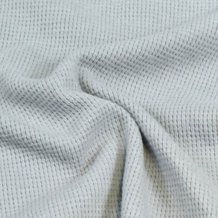 Durable CVC Inflexible Cotton Polyester Medium Weight Waffle Fleece Fabric
