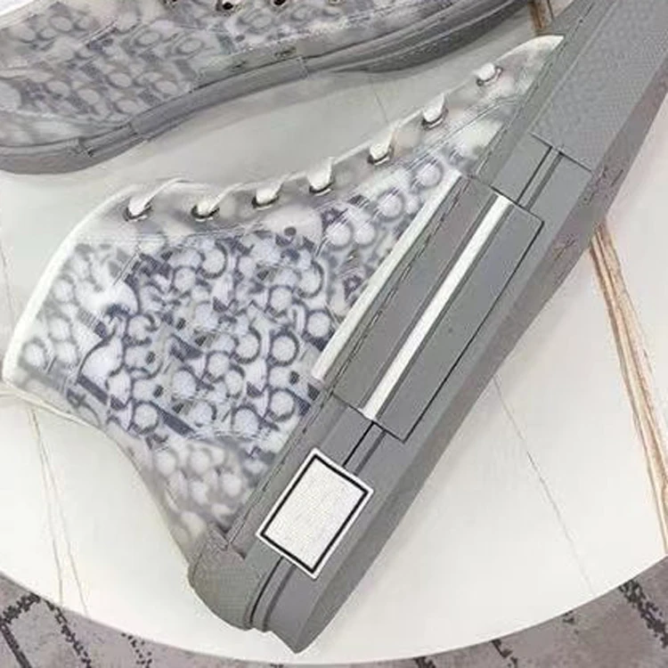 Кеды B23 женские высокие дизайнерские холщовые кроссовки с вышивкой принтом алфавита Повседневная модная обувь на платформе